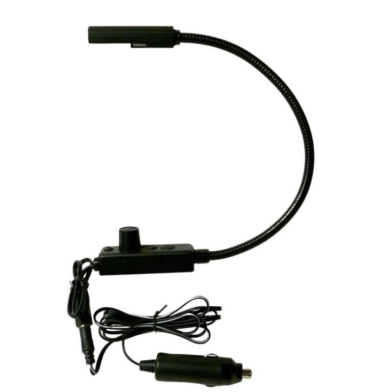 L-6/12-LED-BLUE 12" Gooseneck with Detachable Cigarette Plug Adapter