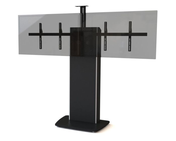 TP800-D BKL Fixed Base Telepresence Stand for Dual Monitors