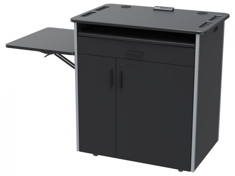 EDU-LE BKL Educational Flat Top Lectern, Black