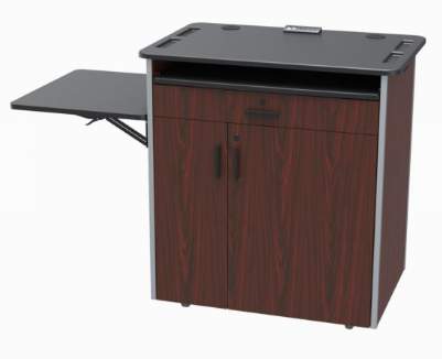 EDU-LE BWL Educational Flat Top Lectern, Brazilian Walnut