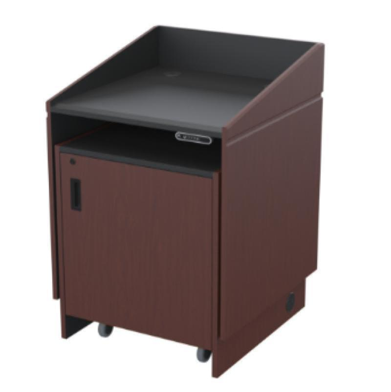 LEXYZ34 CLT Height Adjustable Multimedia Lectern, Clove