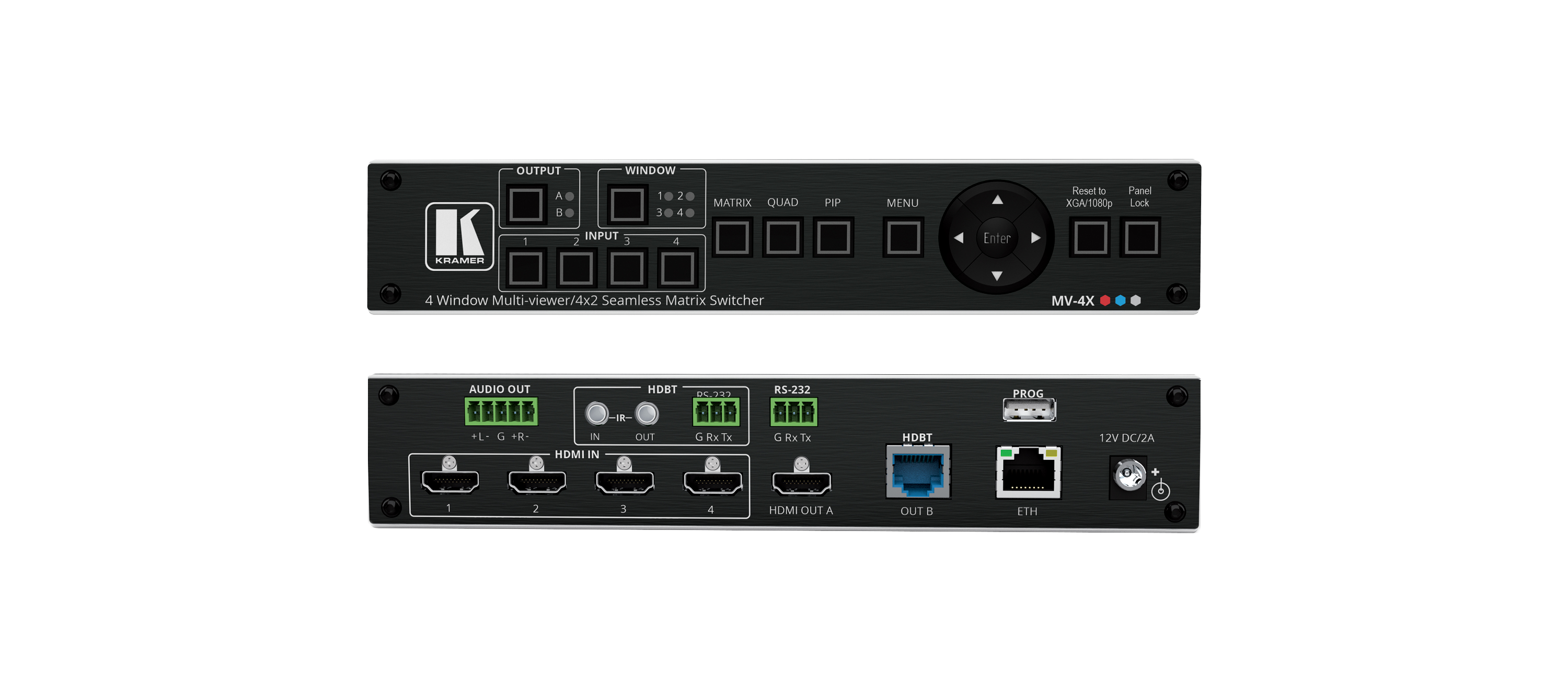 MV-4X 4 Window Multi–viewer/4x2 Seamless Matrix Switcher