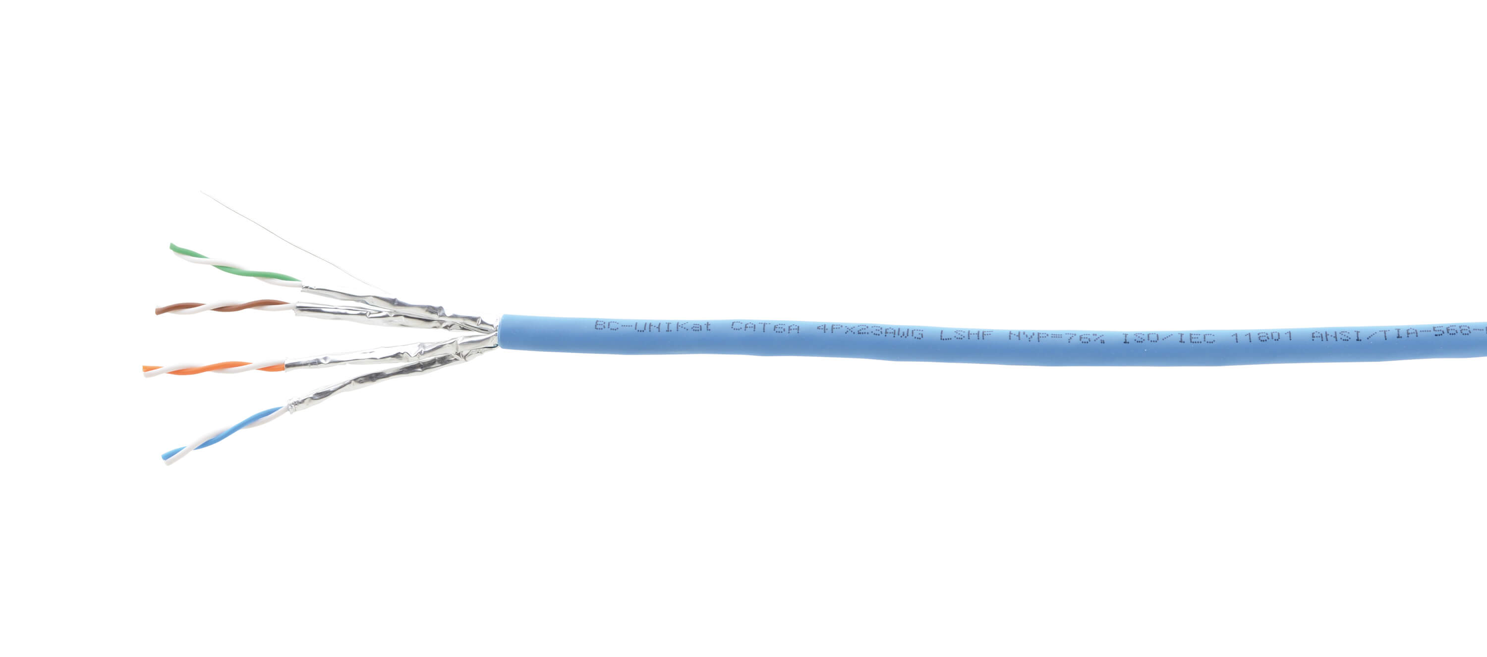 BC-UNIKAT/LSHF-500M CAT6A U/FTP Video & LAN Bulk Cable — Low Smoke & Halogen Free