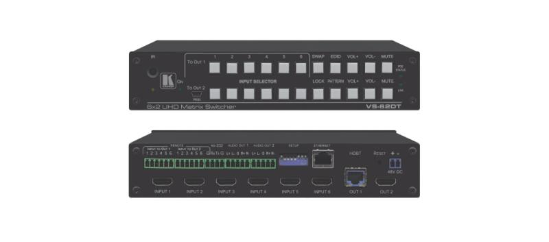 VS-62DT 6x2 UHD Matrix Switcher HDMI to HDMI & HDBaseT with PoE