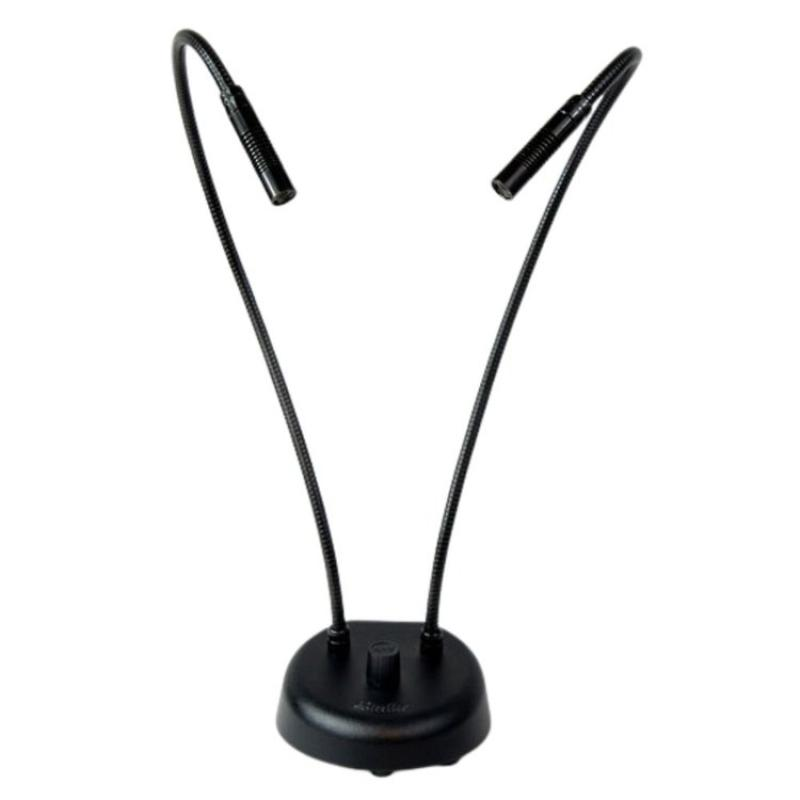 AN-DL18-LED-3W-DUAL ANSER DUAL Desk Light. Two 18" Goosenecks and Dimmer w/ Weighted Base. US Power Supply.