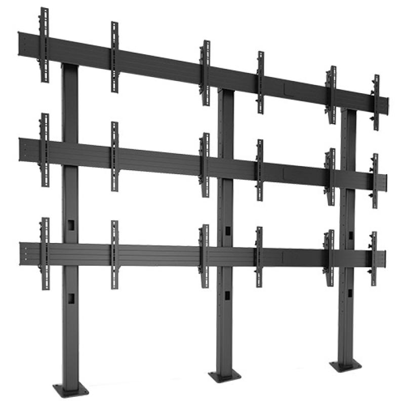 LBM3X3U FUSION 3 x 3 Micro-Adjustable Large Bolt-Down Freestanding Video Wall