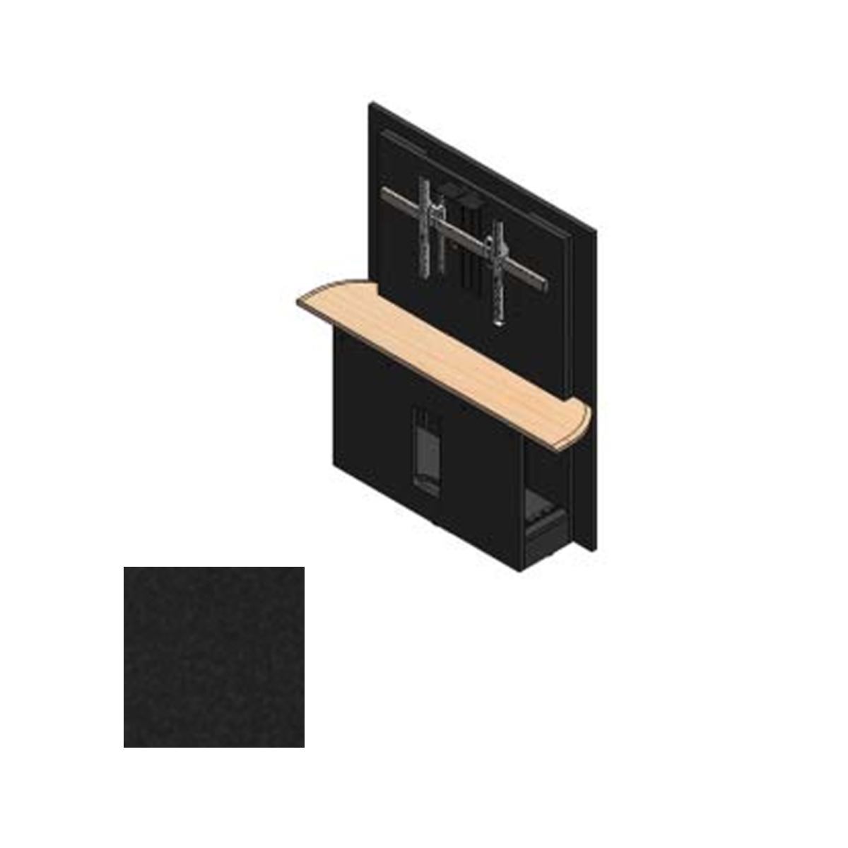 36RW-S EBT Table Section with Single Monitor Mount - Ebony