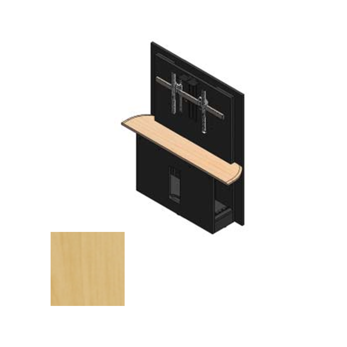 36RW-S FMT Table Section with Single Monitor Mount - Fusion Maple