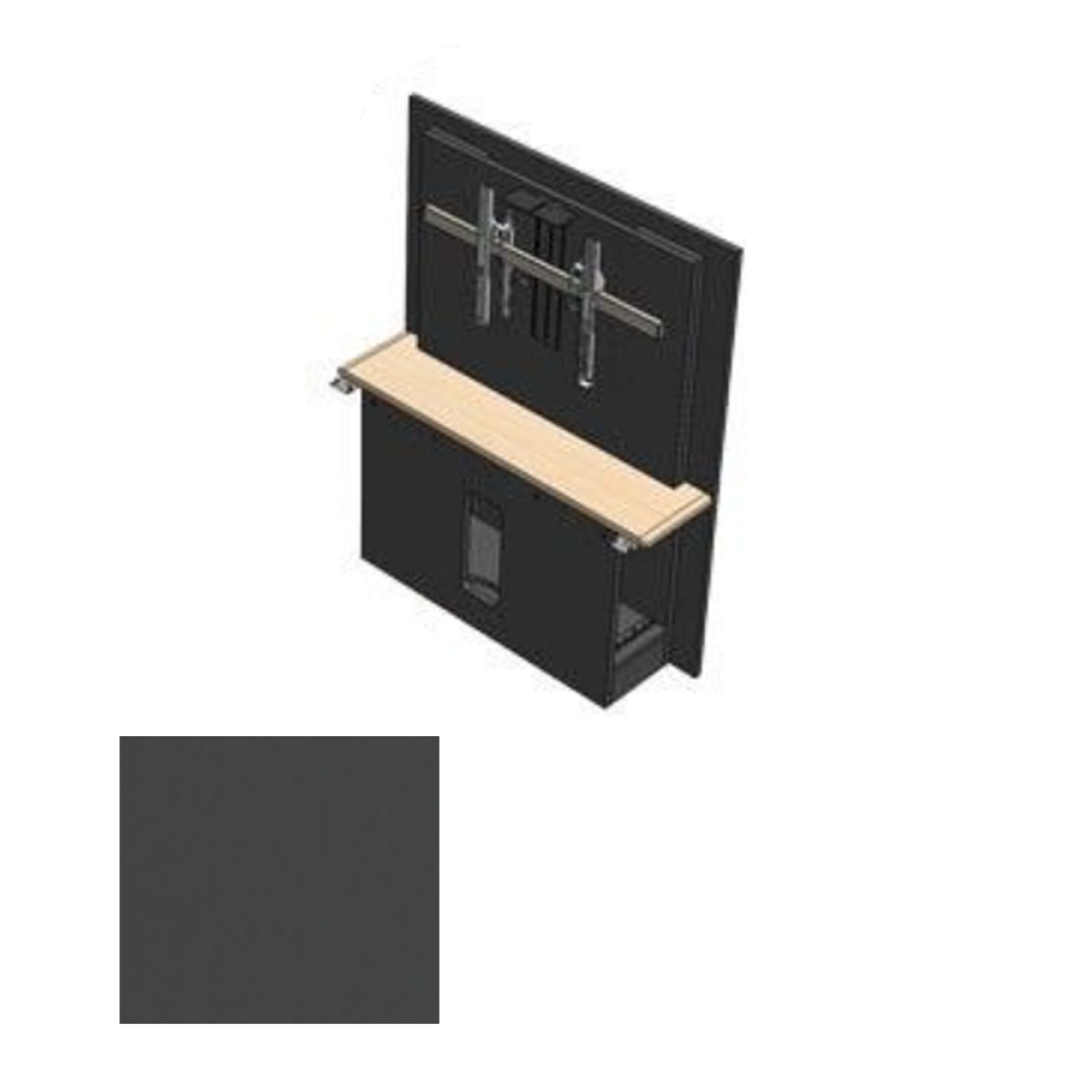 526RW-D SGT T526 Table - Section with Dual Monitor Mount, Shark Grey