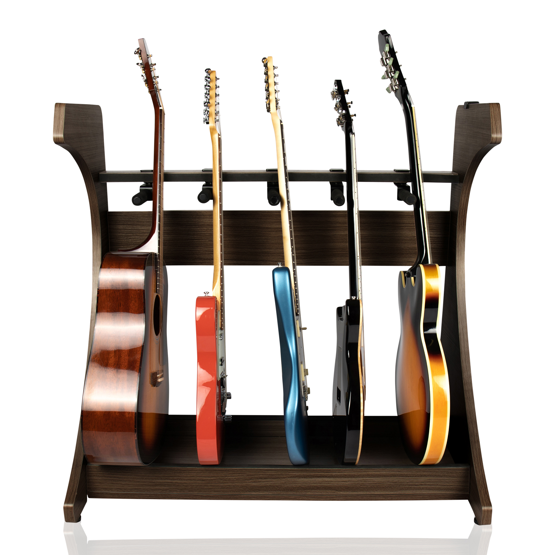 GFW-ELITEGTR5RK-BRN Elite Five Electric/Acoustic Guitar Rack – Brown