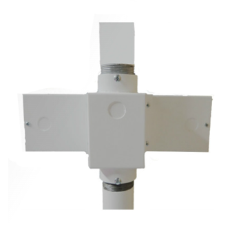 NB-14X14DPM-W 14" x 14" Utility Shelf Double Pole Mount with Power Receptacle