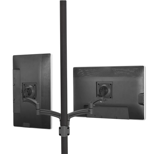 K2P220B Kontour K2P Pole Mount Articulating Arms, Dual Monitor