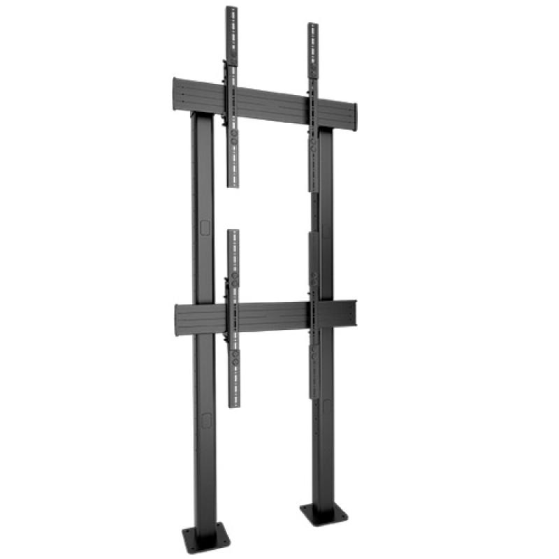 LBM1X2UP FUSION 1 X 2 Micro-Adjustable Large Bolt-Down Freestanding Video Wall, Portrait