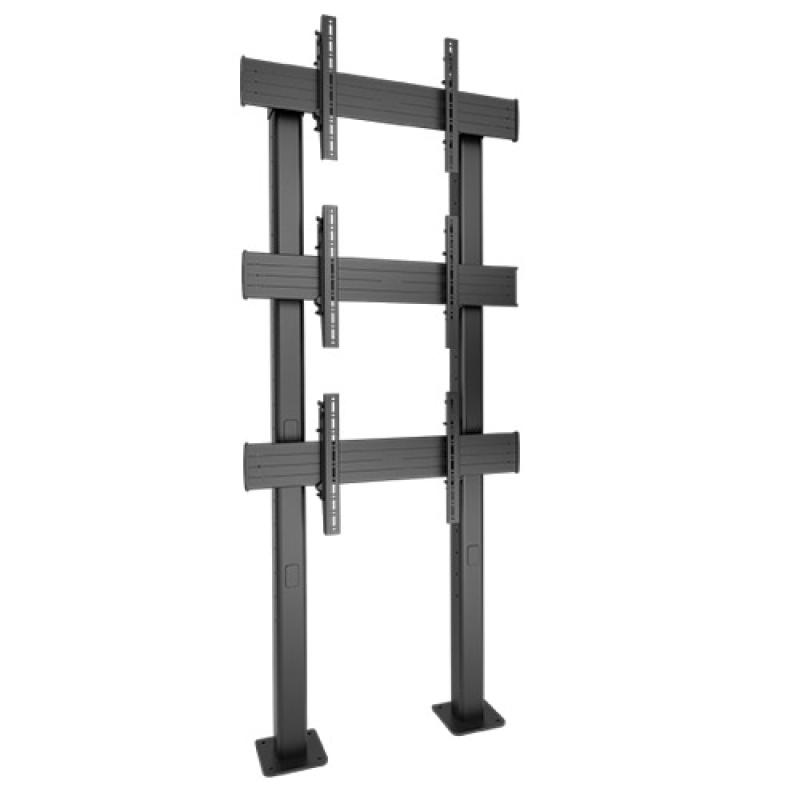 LBM1X3U FUSION 1 X 3 Micro-Adjustable Large Bolt-Down Freestanding Video Wall