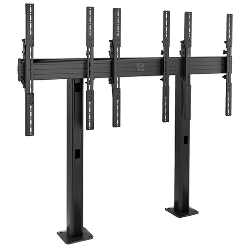 LBM3X1UP FUSION 3 x 1 Portrait Micro-Adjustable Large Bolt-Down Freestanding Video Wall