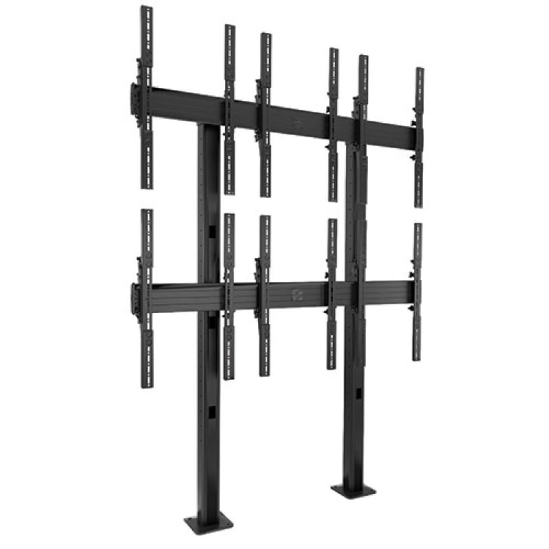 LBM3X2UP FUSION 3 x 2 Portrait Micro-Adjustable Large Bolt-Down Freestanding Video Wall