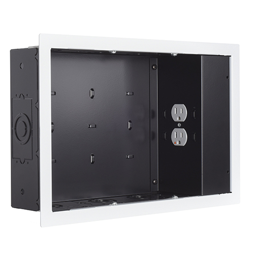 PAC525FWP2 Proximity In-wall Storage Box with 2 Receptacle Filter & Surge
