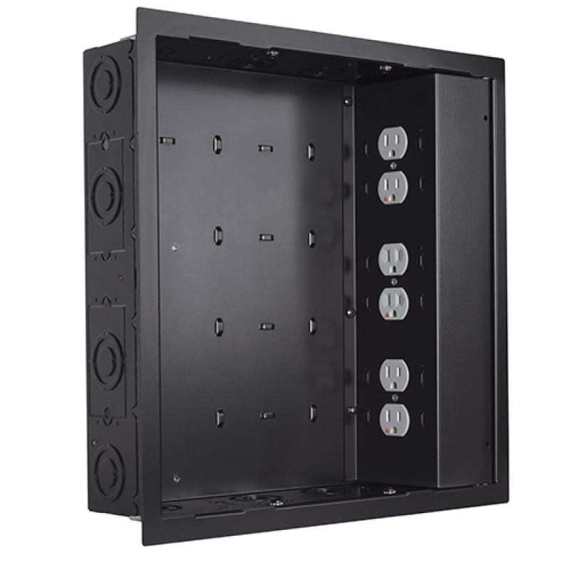 PAC526FBP6 Proximity In-wall Storage Box with 6 Receptacle Filter & Surge