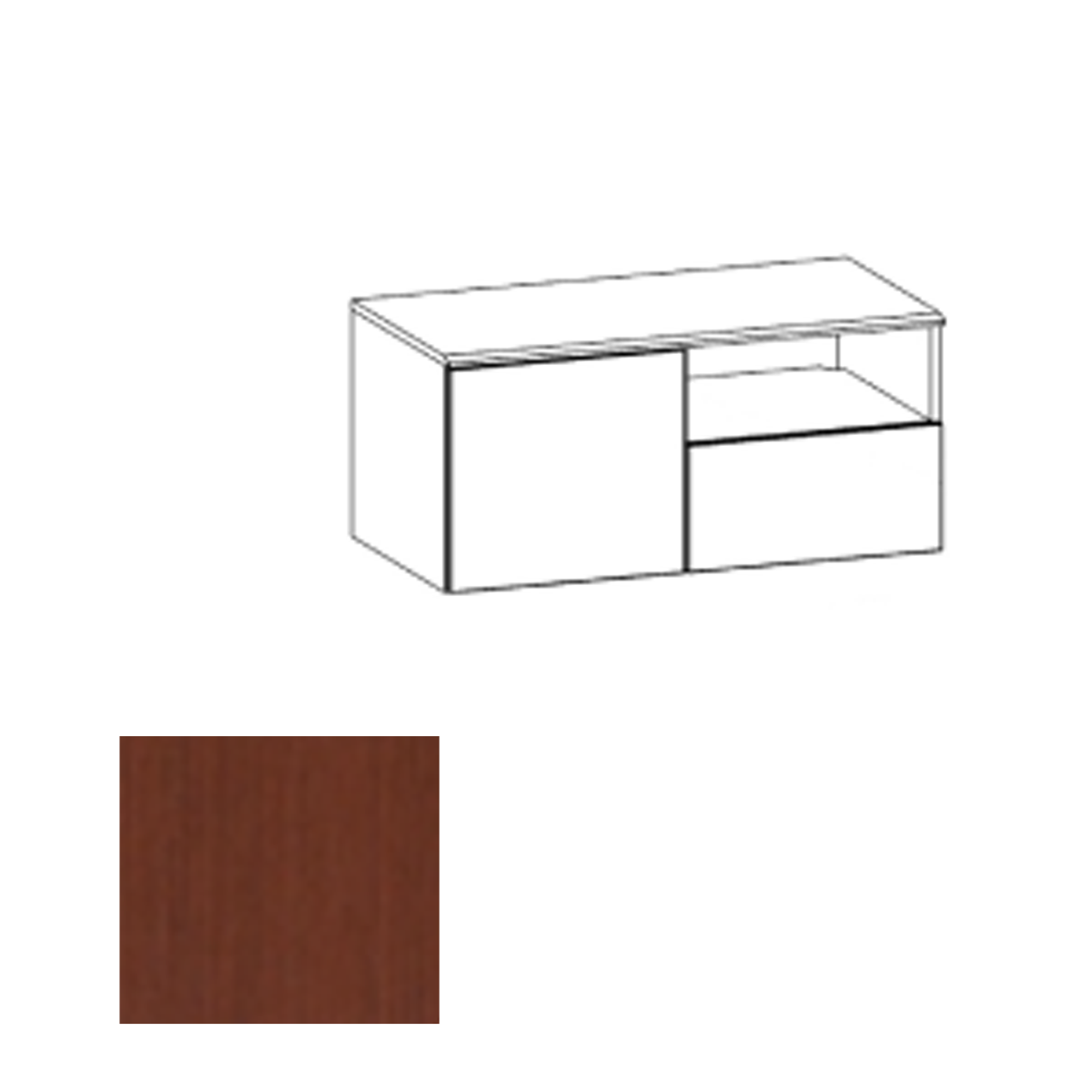 CR2HWL CLT Wall Mounted Credenza Left, Clove
