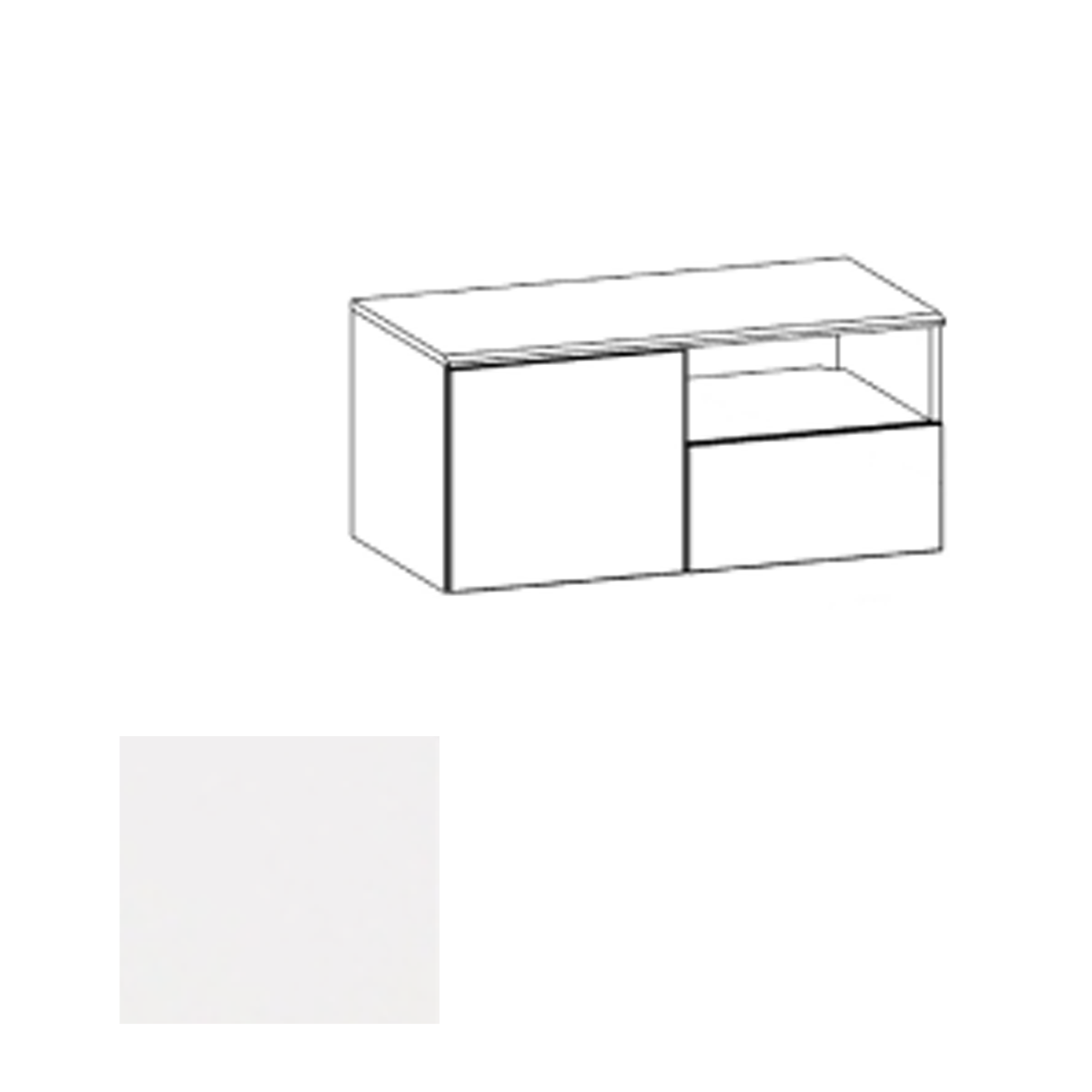 CR2HWL CWT Wall Mounted Credenza, Crystal White