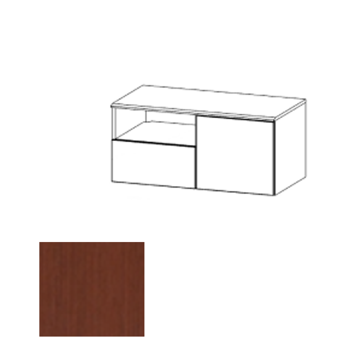 CR2HWR CLT Wall Mounted Credenza Right, Clove