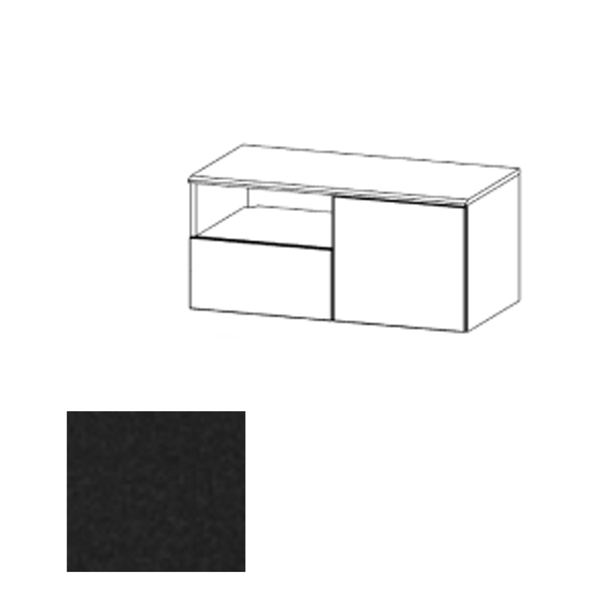 CR2HWR EBT Wall Mounted Credenza Right, Ebony