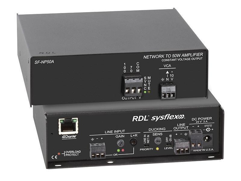 SF-NP50AX Network to 50 W Mono Audio Amplifier - 70 V or 100 V - Dante - Export Model