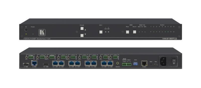 VM-218DTxr 2x1:8 4K UHD HDMI and HDBaseT Distribution Amplifier
