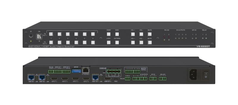 VS-622DT 6x2 UHD HDMI Matrix Switcher with HDMI and HDBT outputs