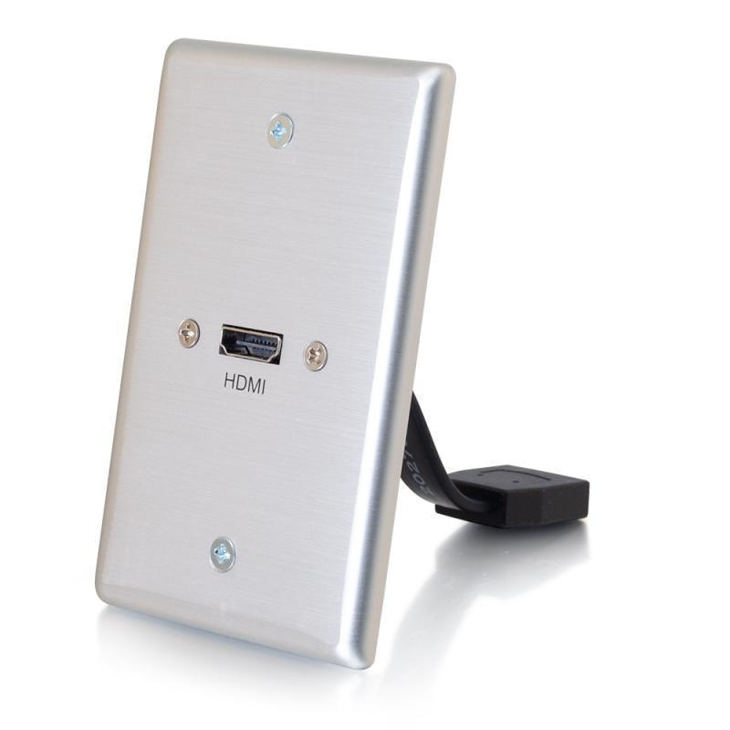CG39870 HDMI® Pass Through Single Gang Wall Plate - BrushedAluminum
