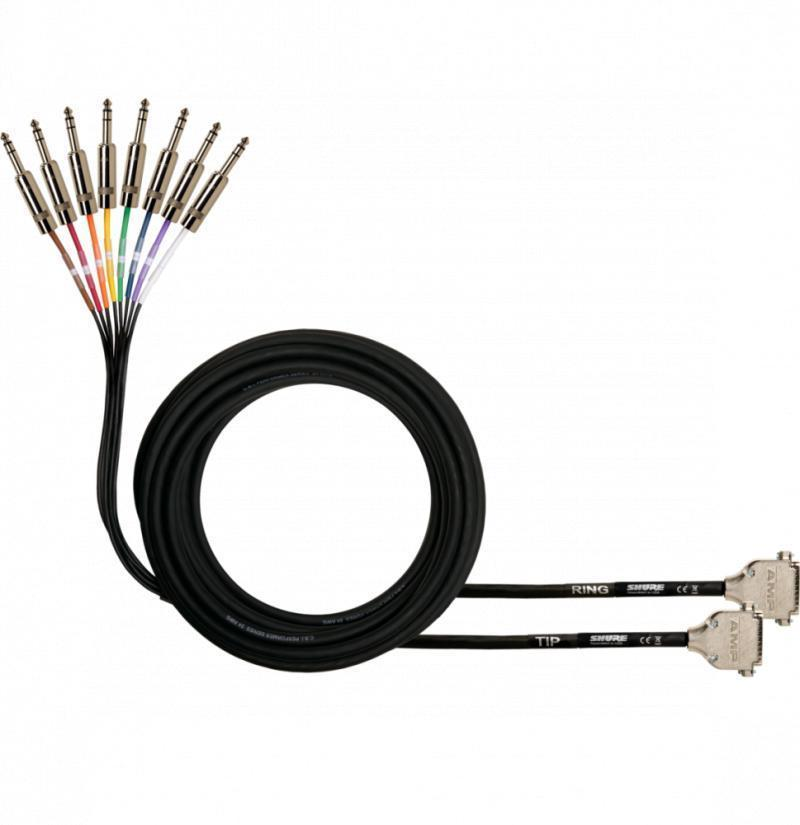 DB25-TRSM 8 Channel DB25 to TRS Audio Snake, 25 ft.