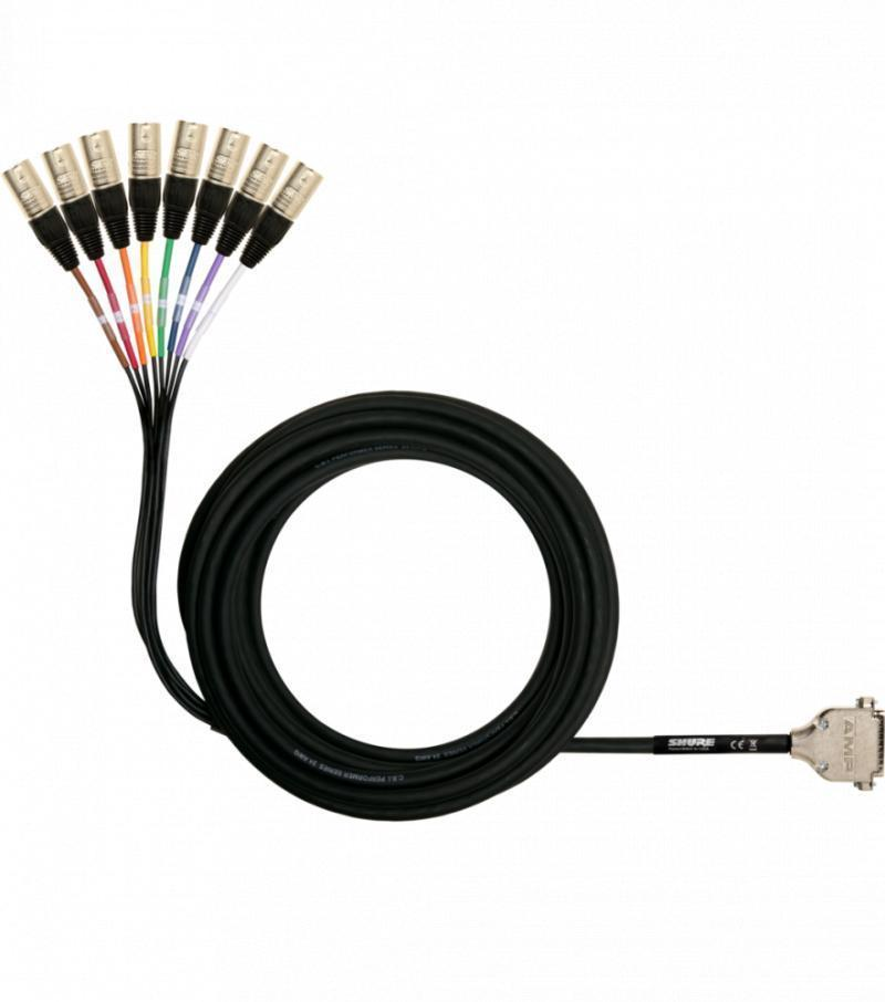 DB25-XLRM 8 Channel DB25 to XLR Male Audio Snake, 25 ft.