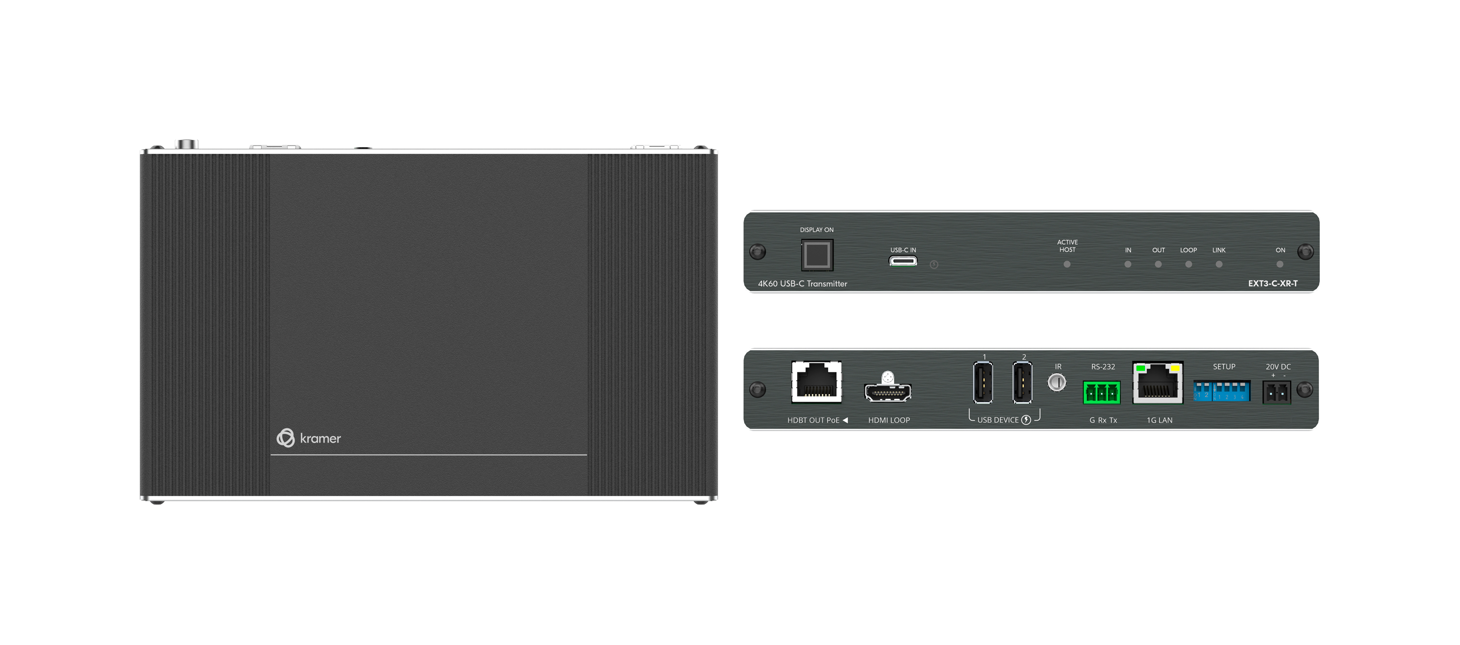 EXT3-C-XR-T 4K60 4:4:4 USB–C Transmitter with USB, Ethernet, RS–232, & IR over Extended–Reach HDBaseT 3.0