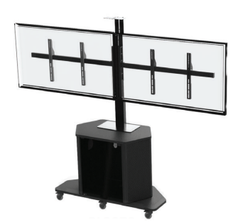 PL3070-D Monitor Cart + PM2-D Dual Monitor Mount