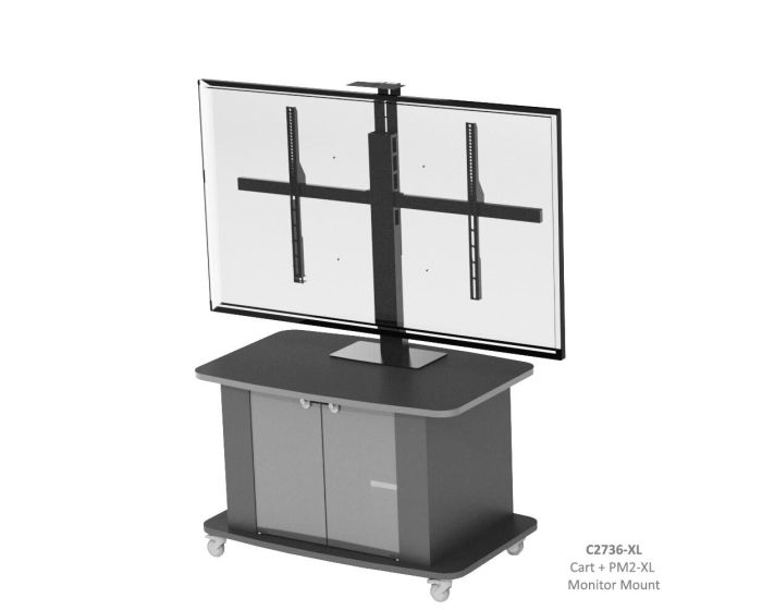 C2736-XL Tech Series Cart + PM2-XL Monitor Mount