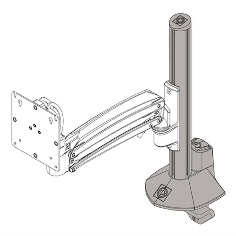 KRA245B KXC K1C K2C Column Desk Clamp Base Accessory, Black
