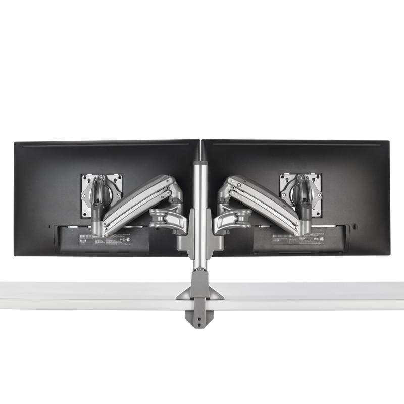 KXC220S KX Low-Profile Dual Monitor Arm, Column Desk Mount, Silver
