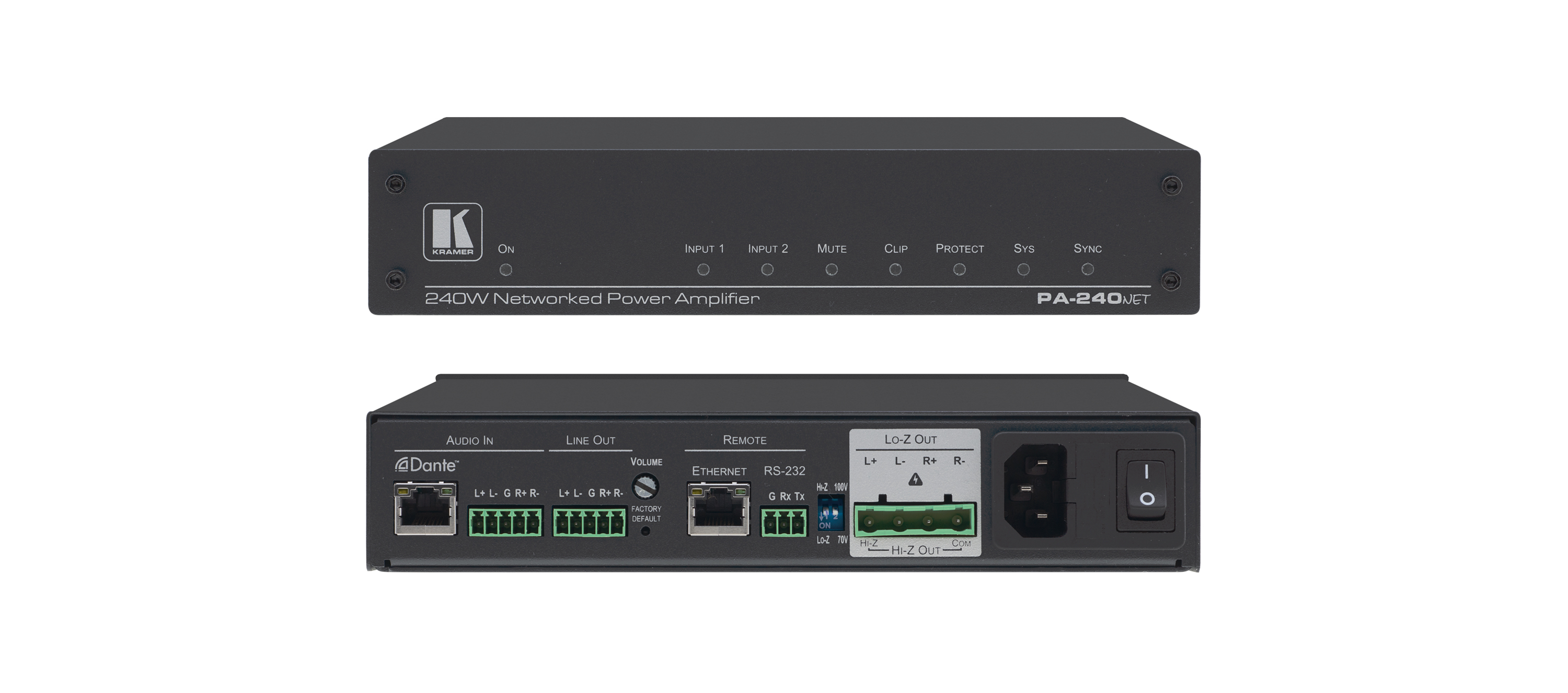 PA-240NET 240W Networked Power Amplifier