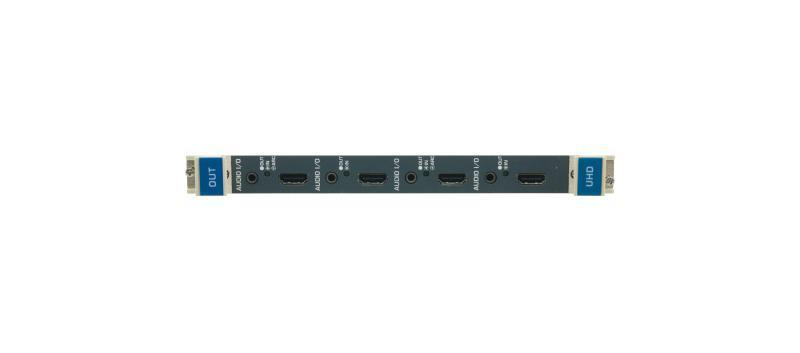 UHDA-OUT4-F32/STANDALONE 4–Channel 4K60 4:2:0 HDMI Output Card with Selectable Embedded, De–embedded or ARC Analog Audio