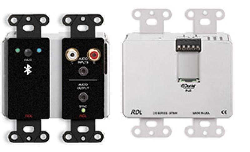 DDB-BTN44 Wall-Mounted Bi-Directional Line-Level and Bluetooth Audio Dante Interface, Black