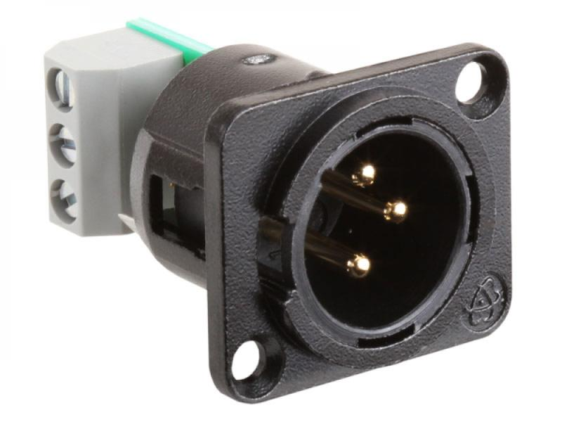 AMS-XLM XLR 3-Pin Male Jack - Terminal Block Connections