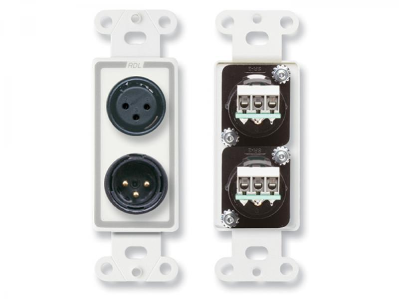 D-XLR2 XLR 3-pin Female & 3-pin Male on Decora® Wall Plate