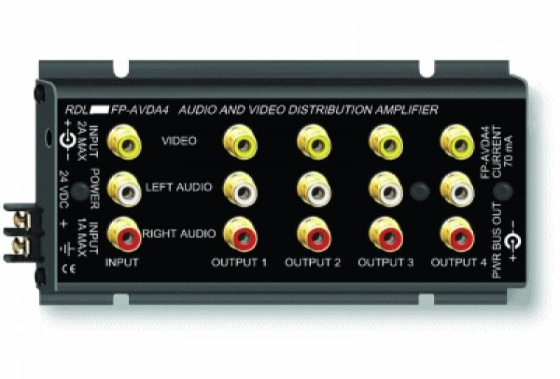 FP-AVDA4 Stereo Audio/Video Distribution Amplifier - 1x4 - RCA Jacks
