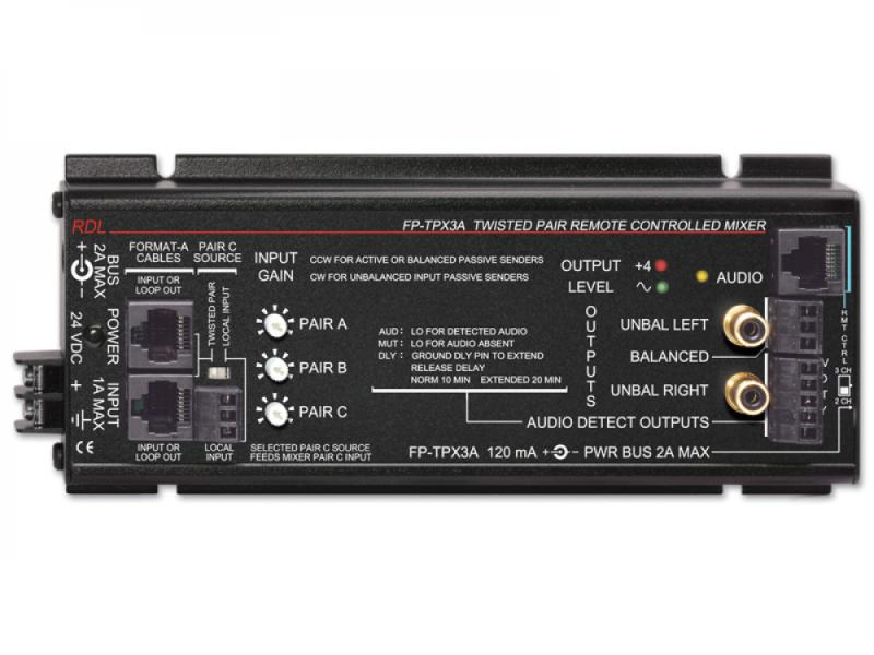 FPTPX3A Format-A Twisted Pair Remote Controlled Mixer