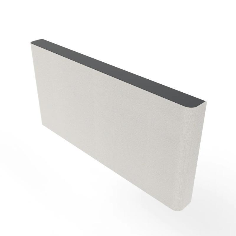 H735-BG-OW AV Credenza 4U - Black Grey Body with Off White Fabric