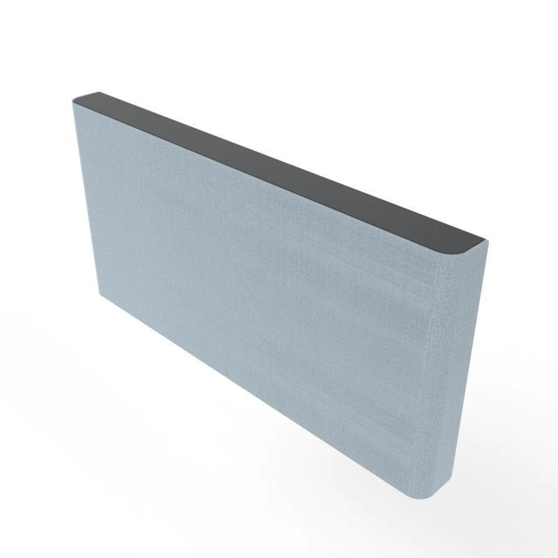 H735-BG-BL AV Credenza 4U - Black Grey Body with Blue Fabric