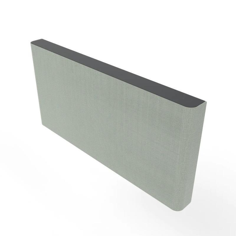 H735-BG-GN AV Credenza 4U - Black Grey Body with Green Fabric