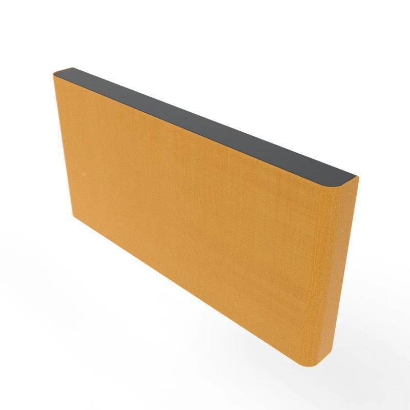 H735-BG-HY AV Credenza 4U - Black Grey Body with Honey Fabric