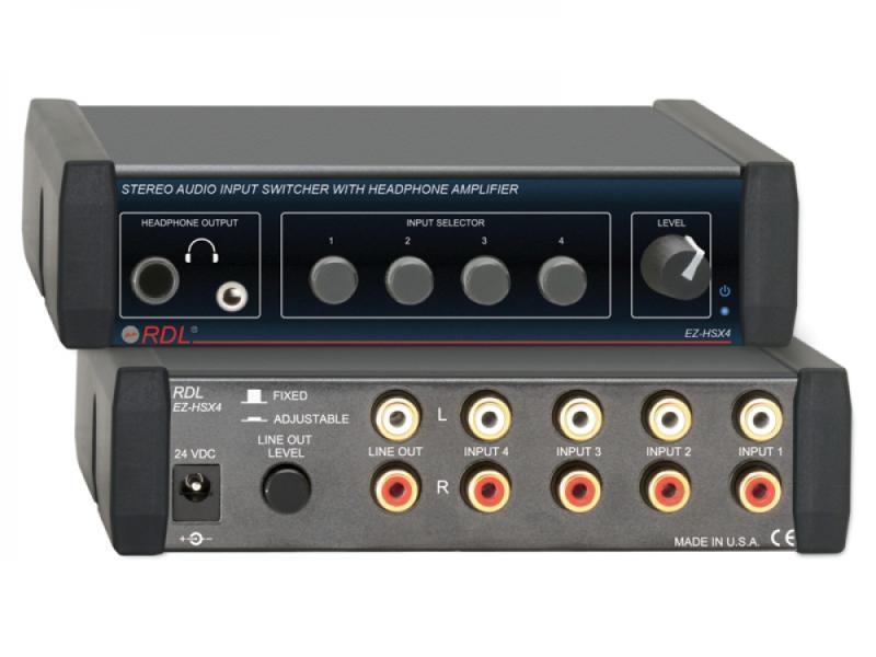 EZ-HSX4 Stereo Audio Input Switcher with Headphone Amp