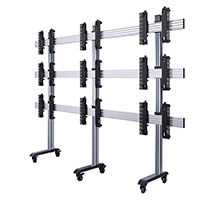 BT8371-3x360/BB Universal Mobile Videowall Stand - 3 x3 (60")